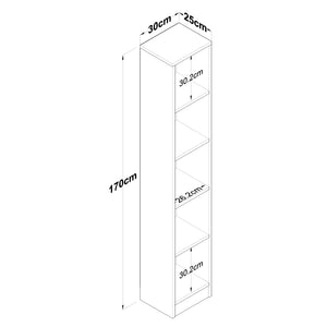 Βιβλιοθήκη Agnantero Καρυδί 30x25x170 εκ. Μελαμίνης