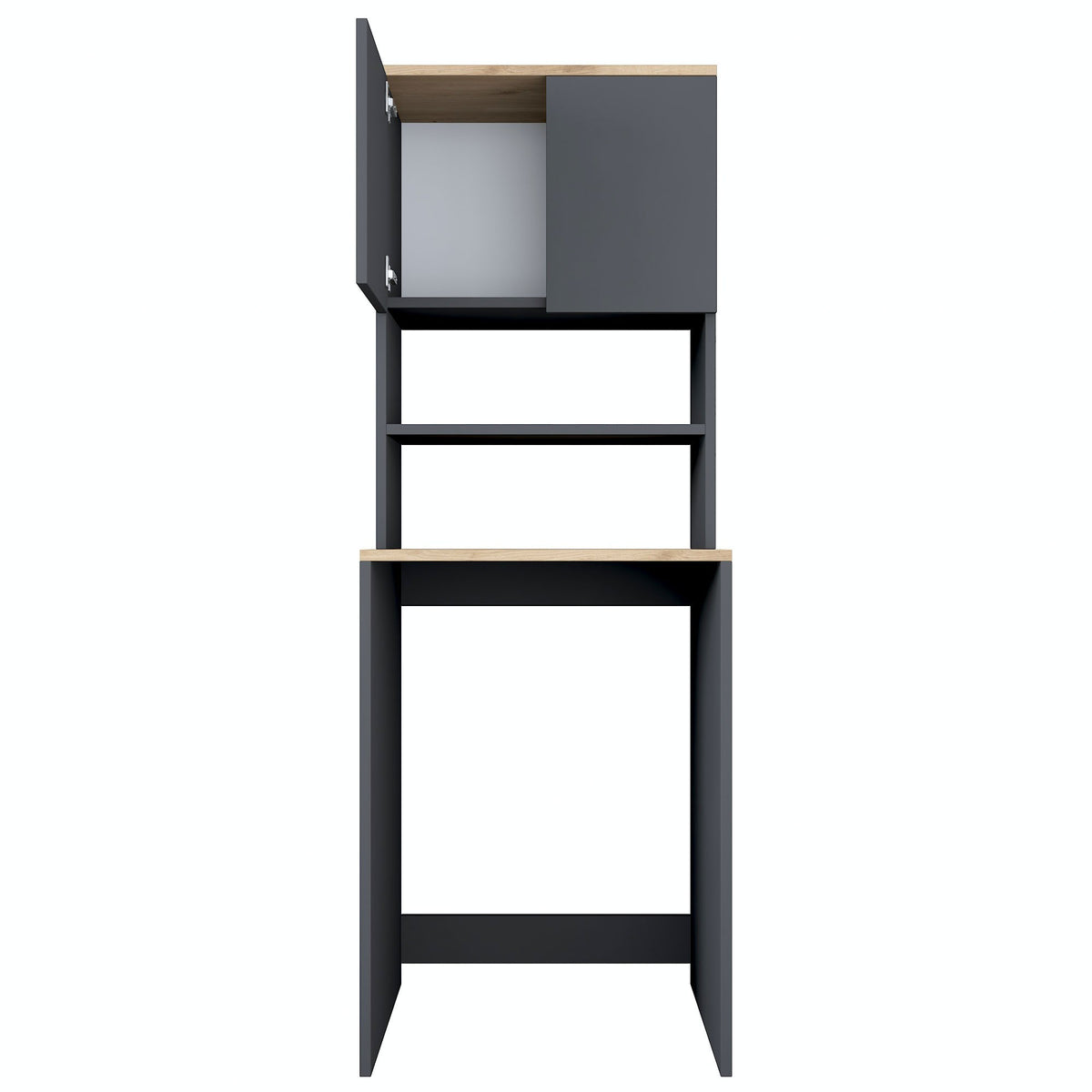 Ντουλάπι Πλυντηρίου Platres Καρυδί - Ανθρακί 65x60x183.6 εκ. Μελαμίνης
