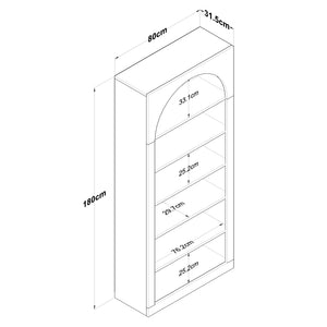 Βιβλιοθήκη Agrafa Λευκό 80x31.5x180 εκ. Μελαμίνης