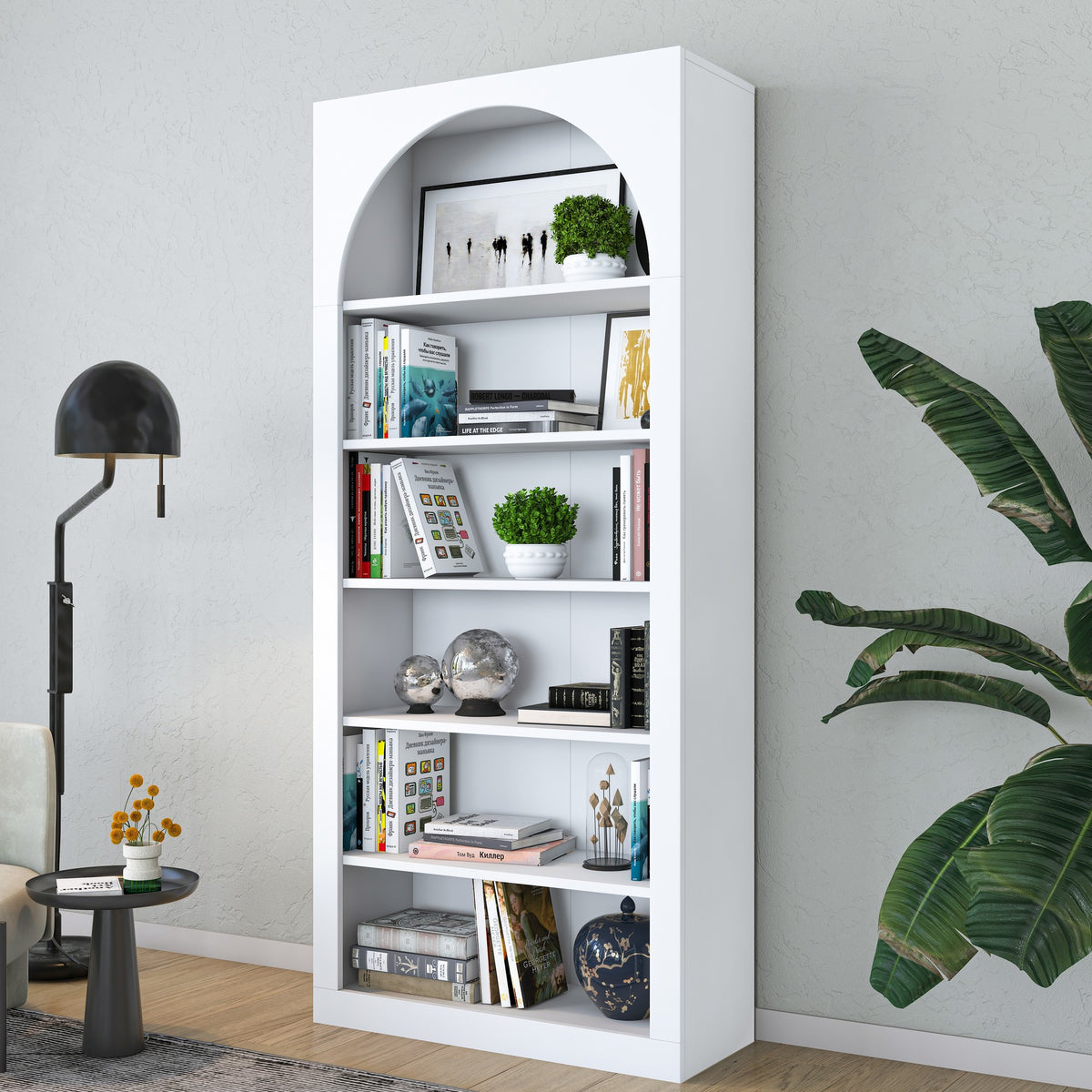 Βιβλιοθήκη Agrafa Λευκό 80x31.5x180 εκ. Μελαμίνης