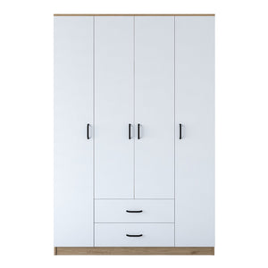 Ντουλάπα Lakones Καρυδί - Λευκό 140x51.5x210 εκ. Μελαμίνης