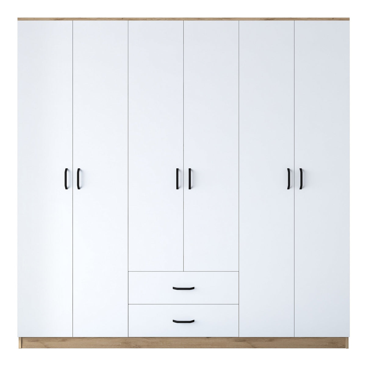 Ντουλάπα Aliki Καρυδί - Λευκό 210x51.5x210 εκ. Μελαμίνης - Pakobazaar
