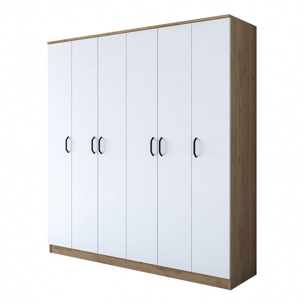 Ντουλάπα Lampiri Καρυδί - Λευκό 180x47.3x190.8 εκ. Μελαμίνης