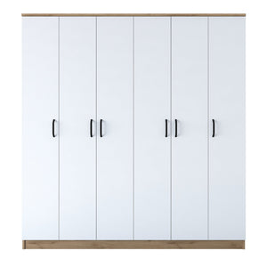 Ντουλάπα Lampiri Καρυδί - Λευκό 180x47.3x190.8 εκ. Μελαμίνης