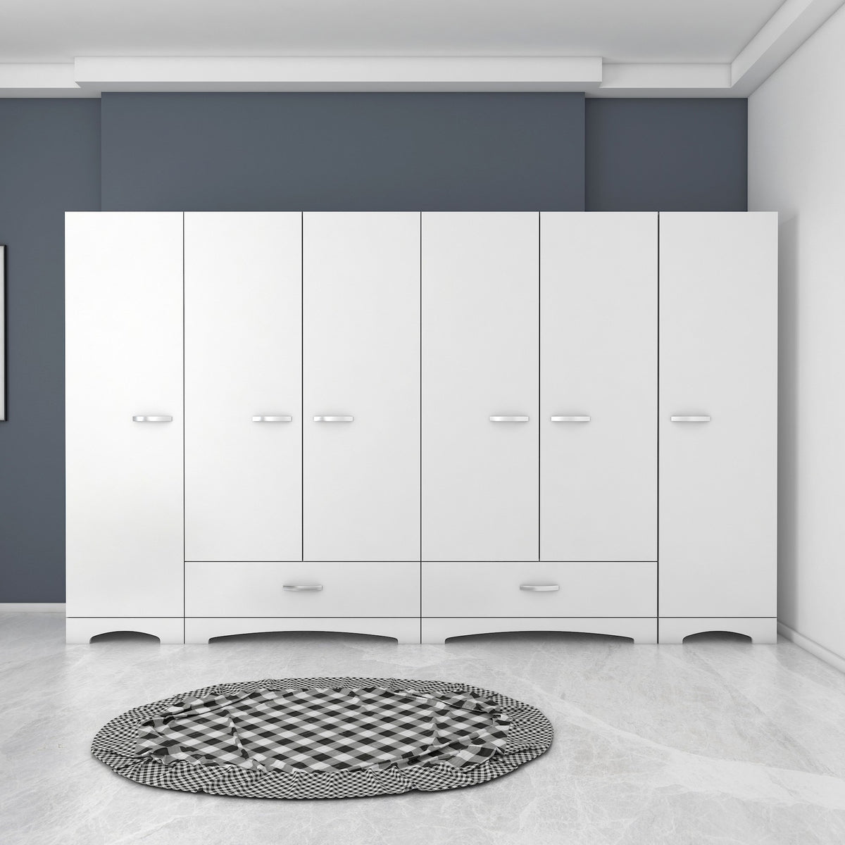 Ντουλάπα Pinakochori Λευκό 243x47.6x181 εκ. Μελαμίνης