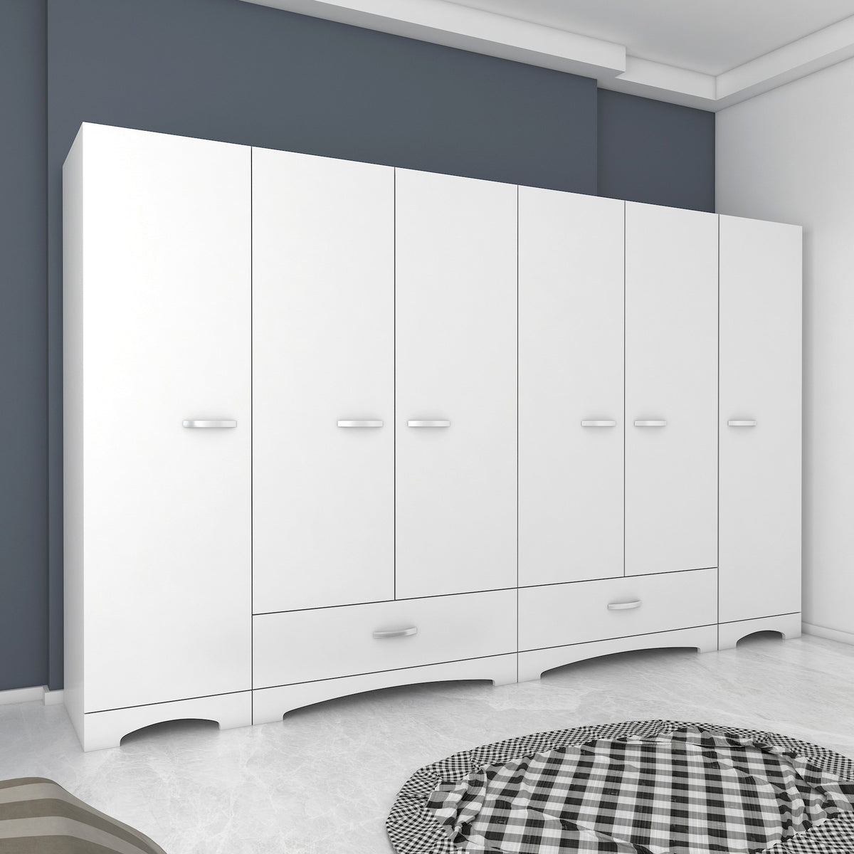 Ντουλάπα Pinakochori Λευκό 243x47.6x181 εκ. Μελαμίνης