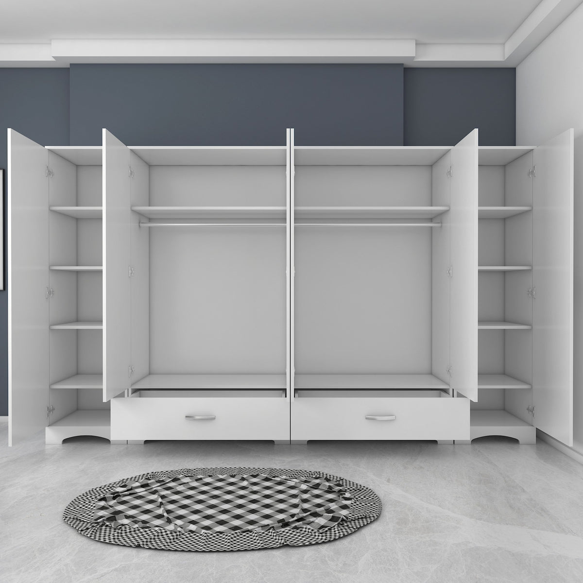 Ντουλάπα Pinakochori Λευκό 243x47.6x181 εκ. Μελαμίνης