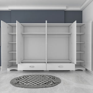 Ντουλάπα Pinakochori Λευκό 243x47.6x181 εκ. Μελαμίνης
