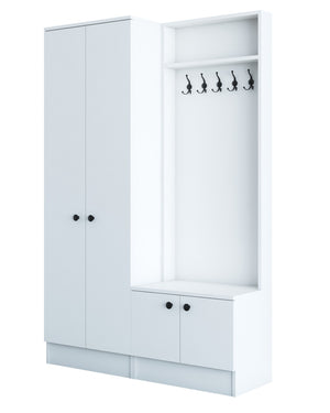 Έπιπλο Εισόδου Evrotas Λευκό 119.6x37.3x182.8 εκ. Μελαμίνης