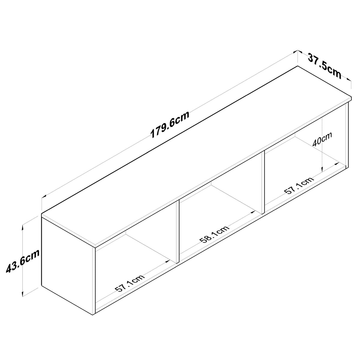 Στήλη Αποθήκευσης Dirfys Λευκό 179.6x37.5x43.6 εκ. Μελαμίνης