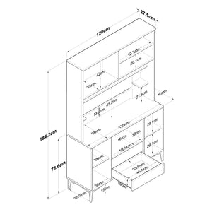 Στήλη Αποθήκευσης Fira Λευκό - Καρυδί 120x40x184.2 εκ. Μελαμίνης