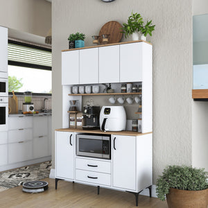 Στήλη Αποθήκευσης Fira Λευκό - Καρυδί 120x40x184.2 εκ. Μελαμίνης