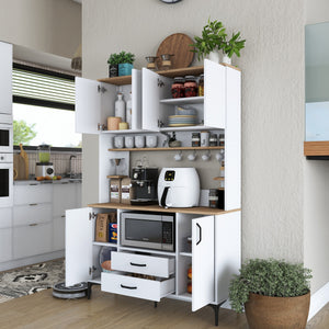 Στήλη Αποθήκευσης Fira Λευκό - Καρυδί 120x40x184.2 εκ. Μελαμίνης