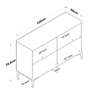 Στήλη Αποθήκευσης Exomvourgo Λευκό - Καρυδί 120x40x78.6 εκ. Μελαμίνης