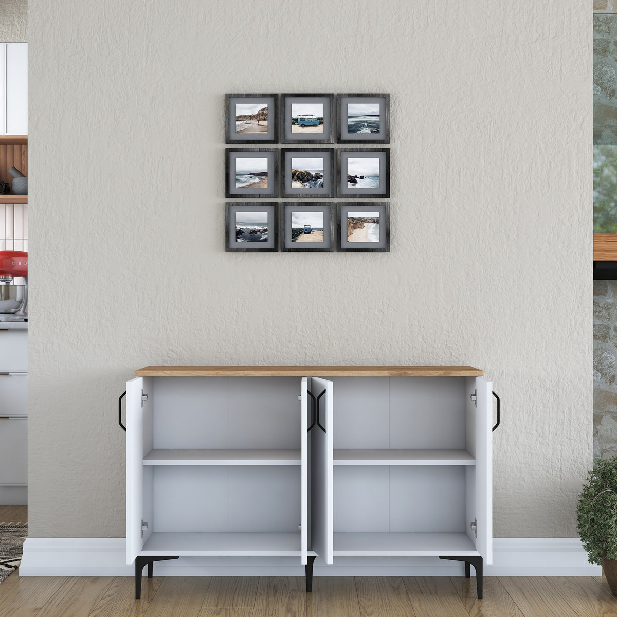 Στήλη Αποθήκευσης Exomvourgo Λευκό - Καρυδί 120x40x78.6 εκ. Μελαμίνης