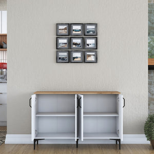 Στήλη Αποθήκευσης Exomvourgo Λευκό - Καρυδί 120x40x78.6 εκ. Μελαμίνης