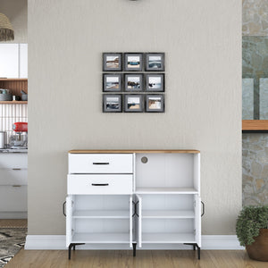 Στήλη Αποθήκευσης Fanari Λευκό - Καρυδί 120x40x98.6 εκ. Μελαμίνης
