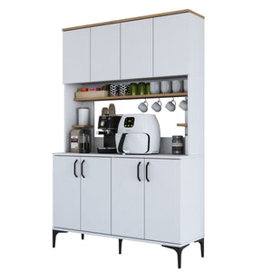 Στήλη Αποθήκευσης Marmaras Λευκό - Καρυδί 120x40x187.2 εκ. Μελαμίνης
