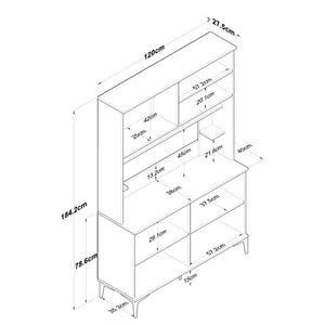 Στήλη Αποθήκευσης Marmaras Λευκό - Καρυδί 120x40x187.2 εκ. Μελαμίνης