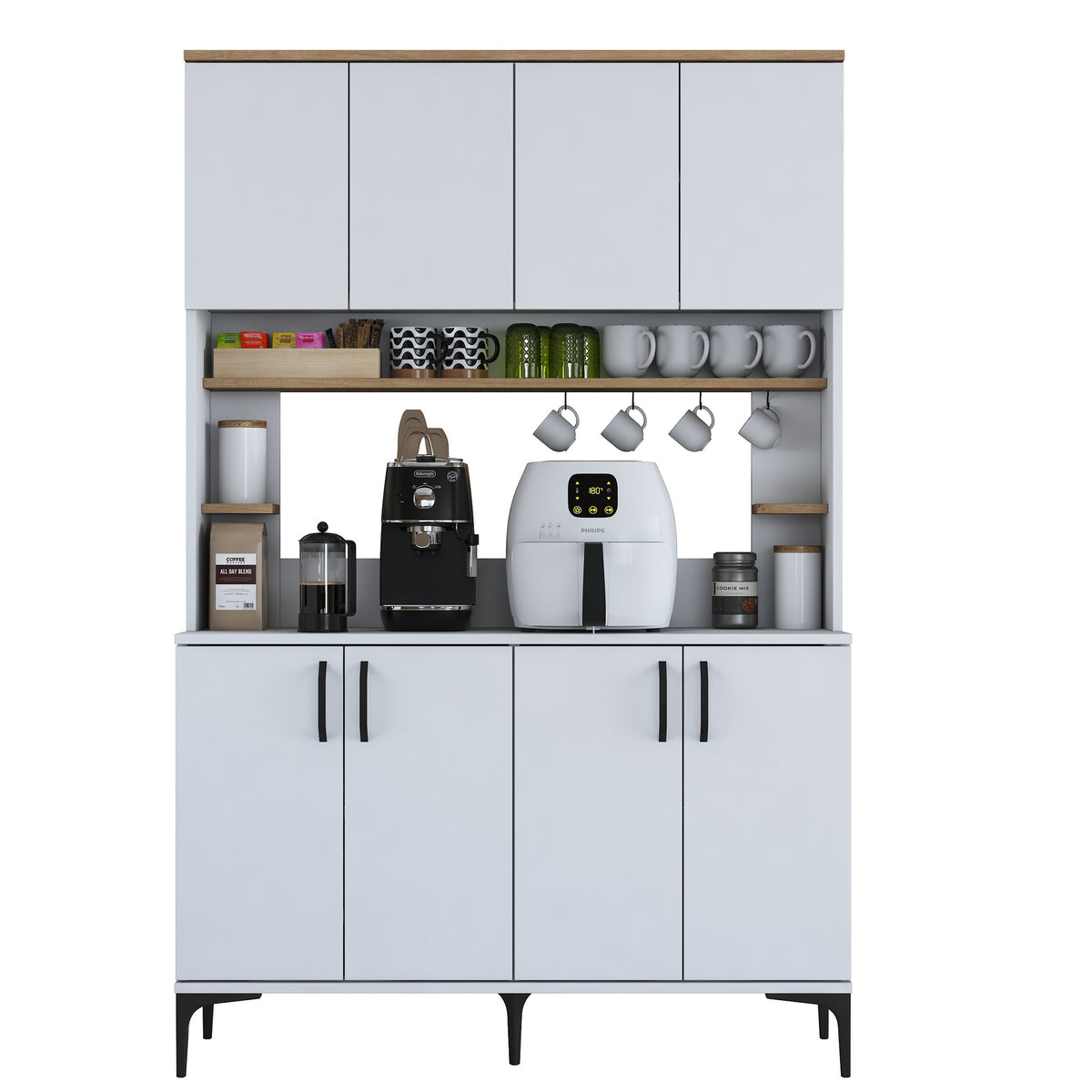 Στήλη Αποθήκευσης Marmaras Λευκό - Καρυδί 120x40x187.2 εκ. Μελαμίνης