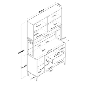 Στήλη Αποθήκευσης Mikrolimni Καρυδί - Λευκό 120x40x198.6 εκ. Μελαμίνης