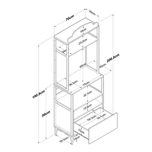 Στήλη Αποθήκευσης Mochlos Καρυδί 70x40x206.8 εκ. Μελαμίνης