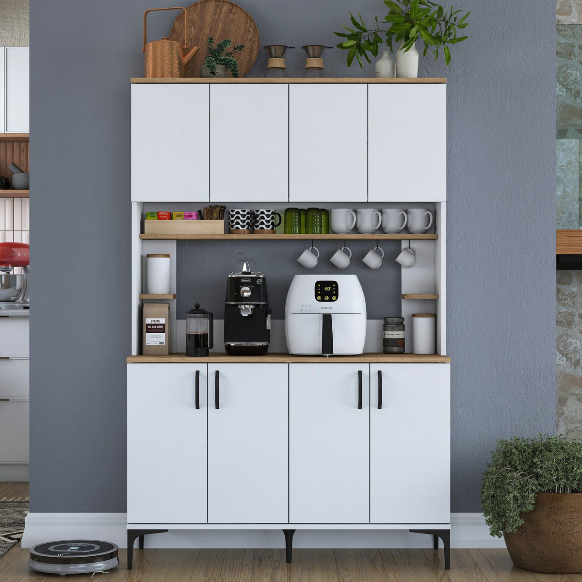 Στήλη Αποθήκευσης Marmaras Καρυδί - Λευκό 120x40x184.2 εκ. Μελαμίνης