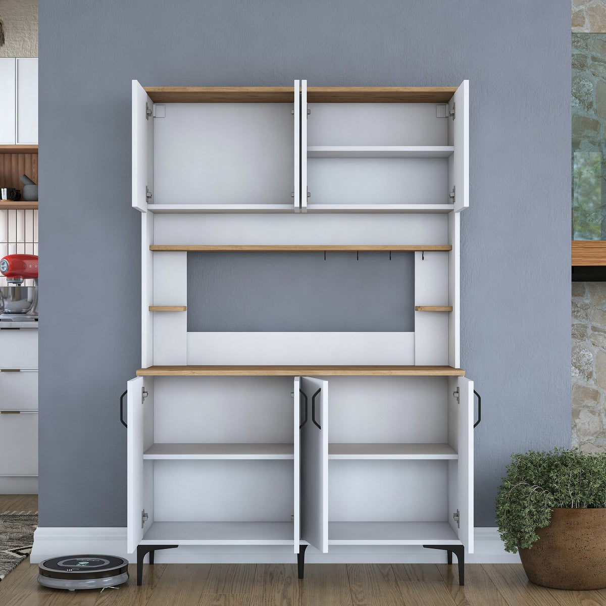 Στήλη Αποθήκευσης Marmaras Καρυδί - Λευκό 120x40x184.2 εκ. Μελαμίνης