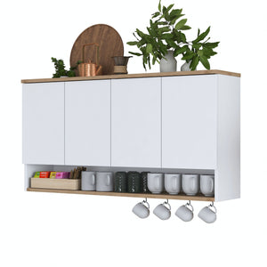 Ντουλάπι Τοίχου Ouranoupoli Καρυδί - Λευκό 120x27.5x61.8 εκ. Μελαμίνης