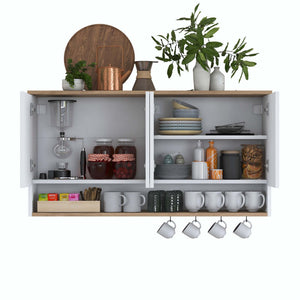 Ντουλάπι Τοίχου Ouranoupoli Καρυδί - Λευκό 120x27.5x61.8 εκ. Μελαμίνης