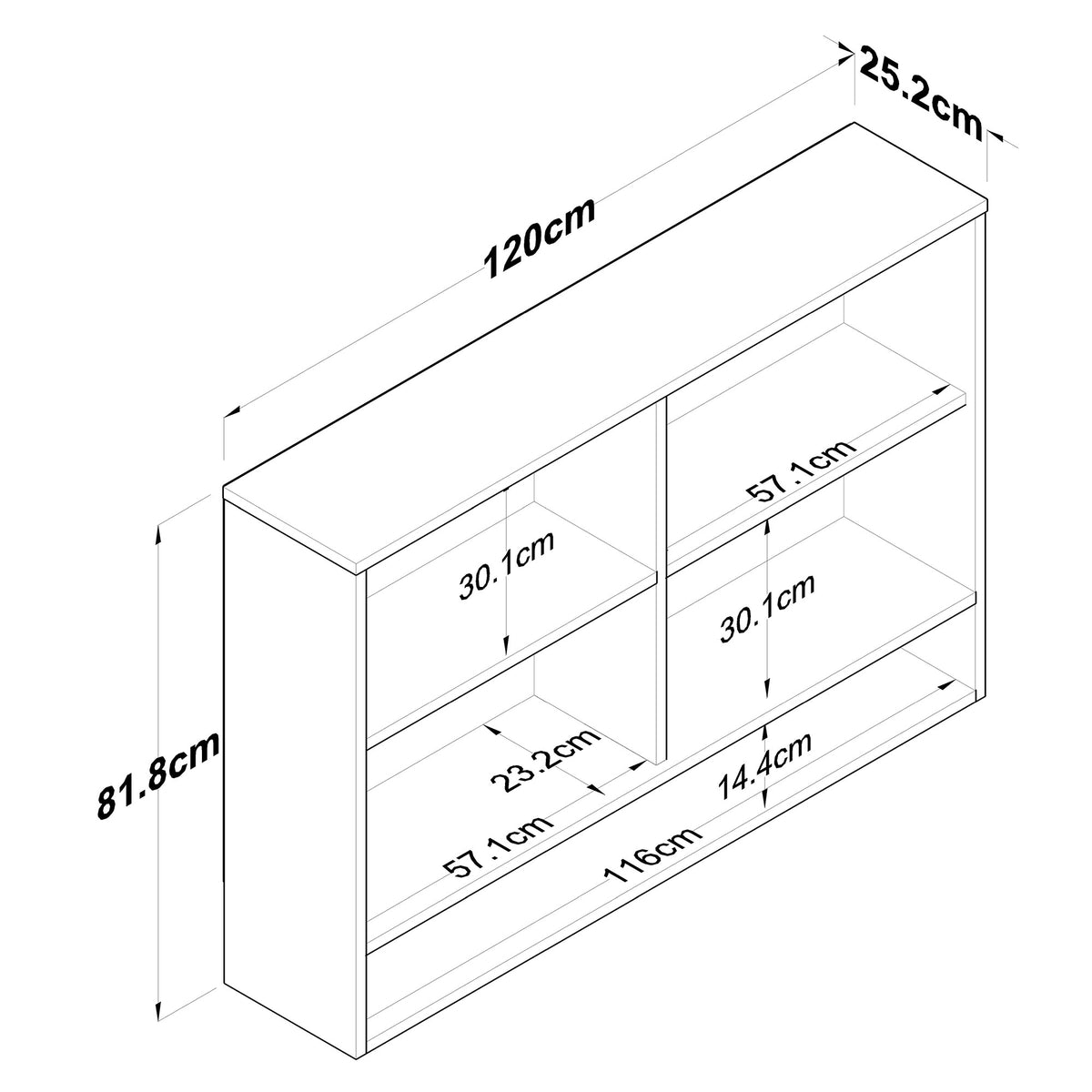 Ντουλάπι Τοίχου Gaios Λευκό 120x27.5x61.8 εκ. Μελαμίνης