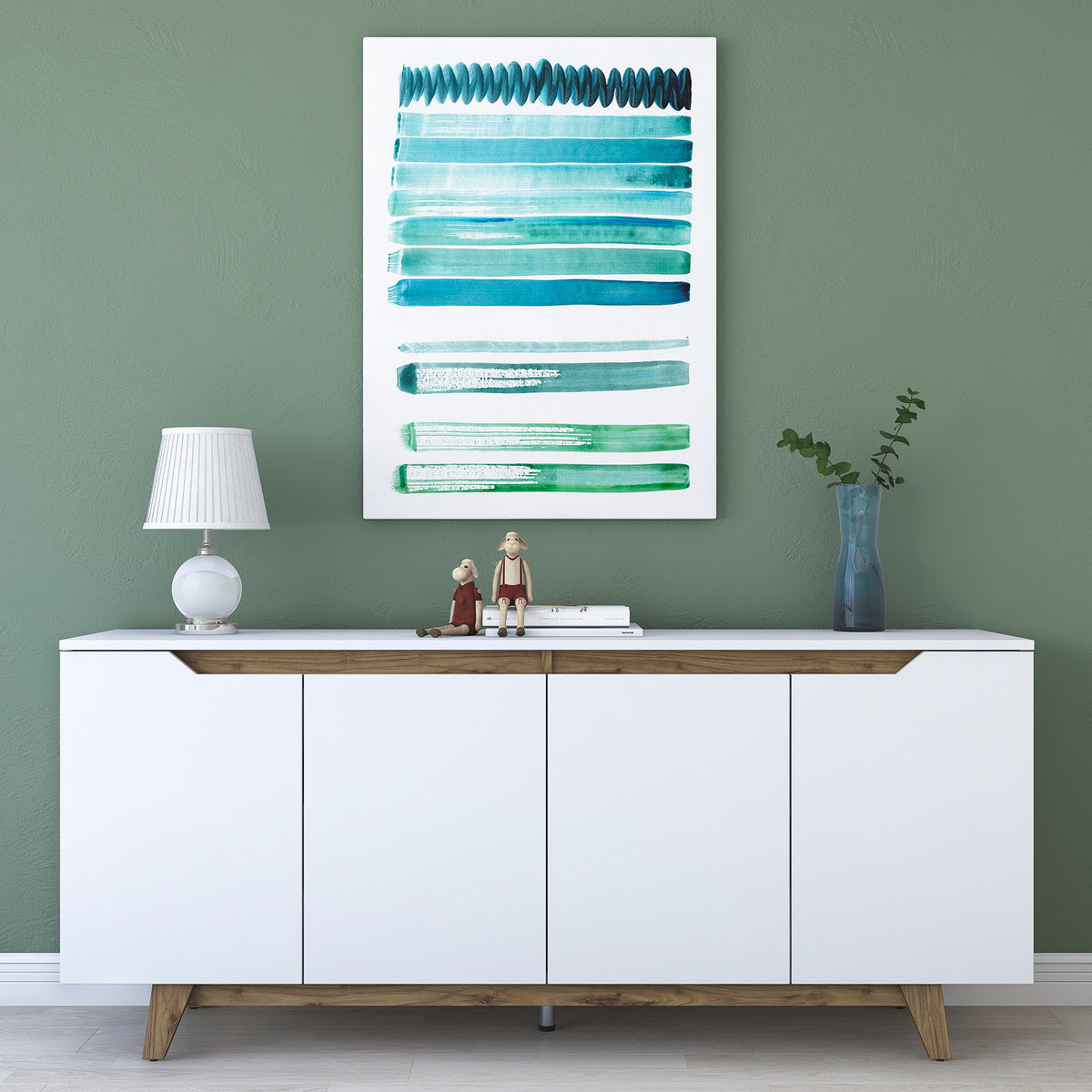 Κονσόλα Oiti Με Ράφια Λευκό - Καρυδί 180x45x78.6 εκ. Μελαμίνης