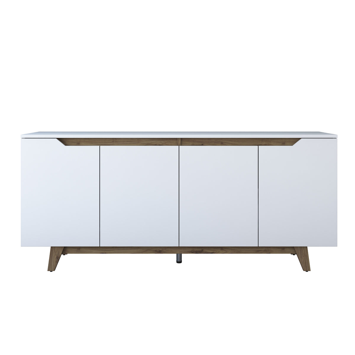 Κονσόλα Oiti Με Ράφια Λευκό - Καρυδί 180x45x78.6 εκ. Μελαμίνης