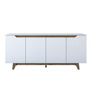 Κονσόλα Oiti Με Ράφια Λευκό - Καρυδί 180x45x78.6 εκ. Μελαμίνης