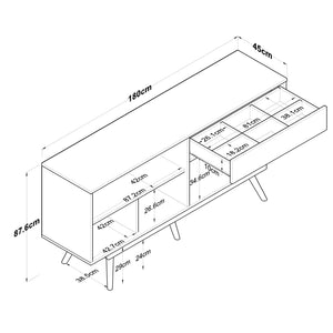 Κονσόλα Zarakas Καρυδί - Λευκό 180x45x87.6 εκ. Μελαμίνης - Pakobazaar