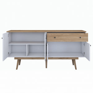 Κονσόλα Zarakas Καρυδί - Λευκό 180x45x87.6 εκ. Μελαμίνης - Pakobazaar