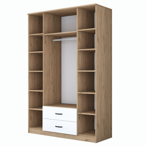 Ντουλάπα Yialos Καρυδί - Λευκό 210x51.5x210 εκ. Μελαμίνης - Pakobazaar