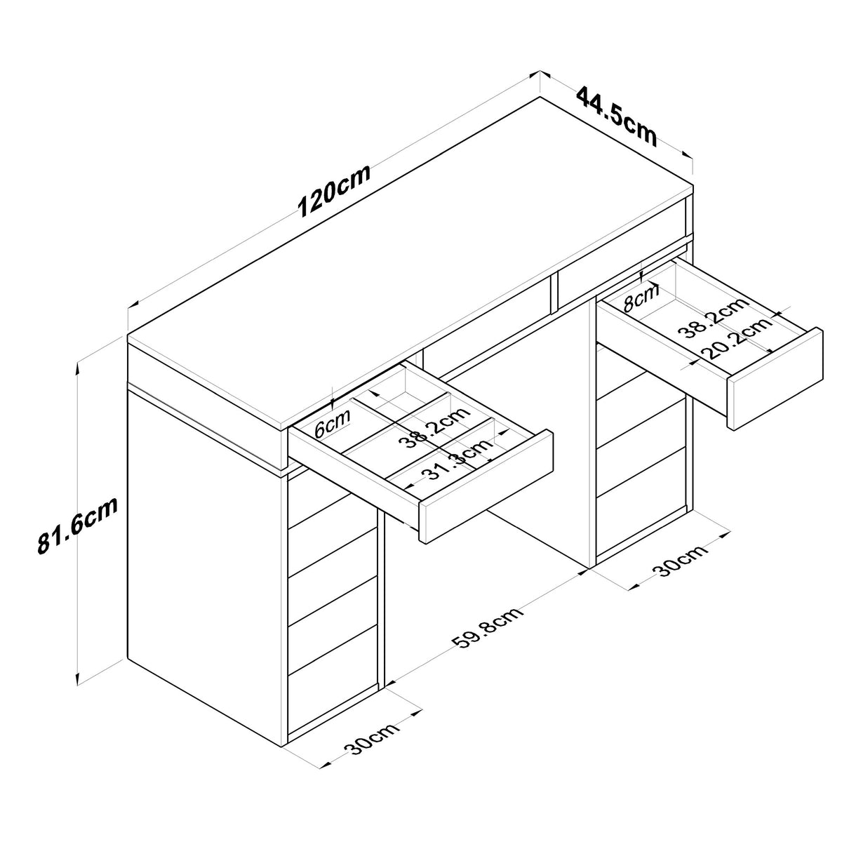 Τουαλέτα Filiatro Λευκό 120x44.5x81.6 εκ. Μελαμίνης