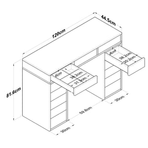 Τουαλέτα Filiatro Λευκό 120x44.5x81.6 εκ. Μελαμίνης