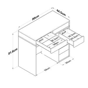 Τουαλέτα Eleousa Λευκό 90x44.5x81.6 εκ. Μελαμίνης