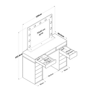 Τουαλέτα Chrysafa Λευκό 120x44.5x81.6 εκ. Μελαμίνης