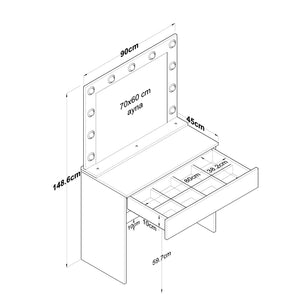 Τουαλέτα Isari Λευκό 90x45x76.8 εκ. Μελαμίνης