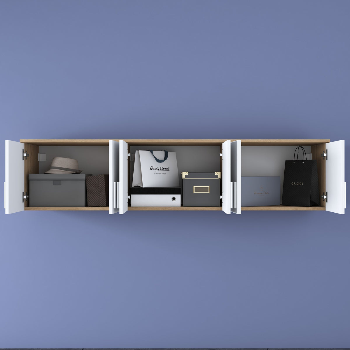 Ράφι Τοίχου Paleros Καρυδί - Λευκό 180x37.5x41.4 εκ. Μελαμίνης