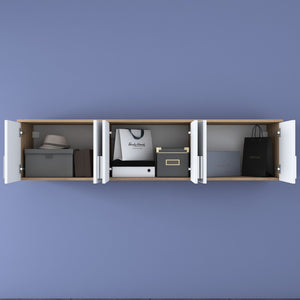 Ράφι Τοίχου Paleros Καρυδί - Λευκό 180x37.5x41.4 εκ. Μελαμίνης