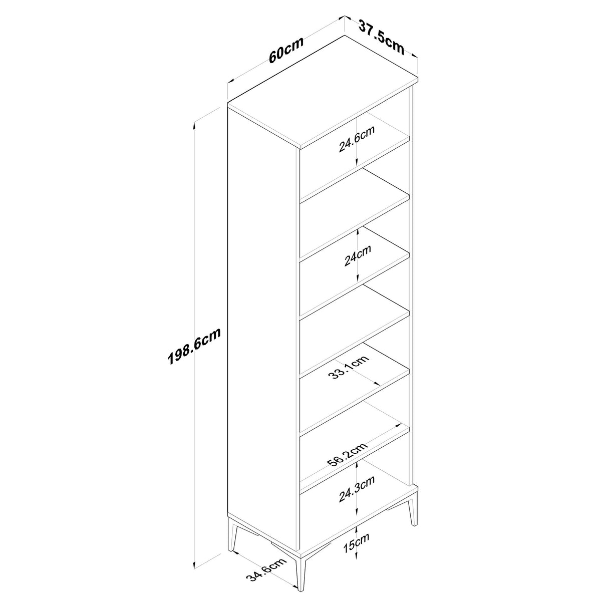 Έπιπλο Εισόδου Kalyvia Καρυδί - Λευκό 60x37.5x198.6 εκ. Μελαμίνης