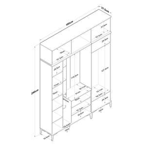 Έπιπλο Εισόδου Kamena Καρυδί - Λευκό 180x37.5x240 εκ. Μελαμίνης