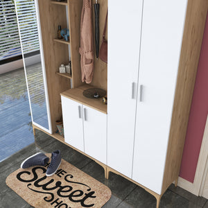 Έπιπλο Εισόδου Kamena Καρυδί - Λευκό 180x37.5x240 εκ. Μελαμίνης