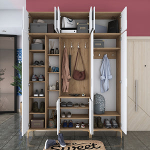 Έπιπλο Εισόδου Kamena Καρυδί - Λευκό 180x37.5x240 εκ. Μελαμίνης
