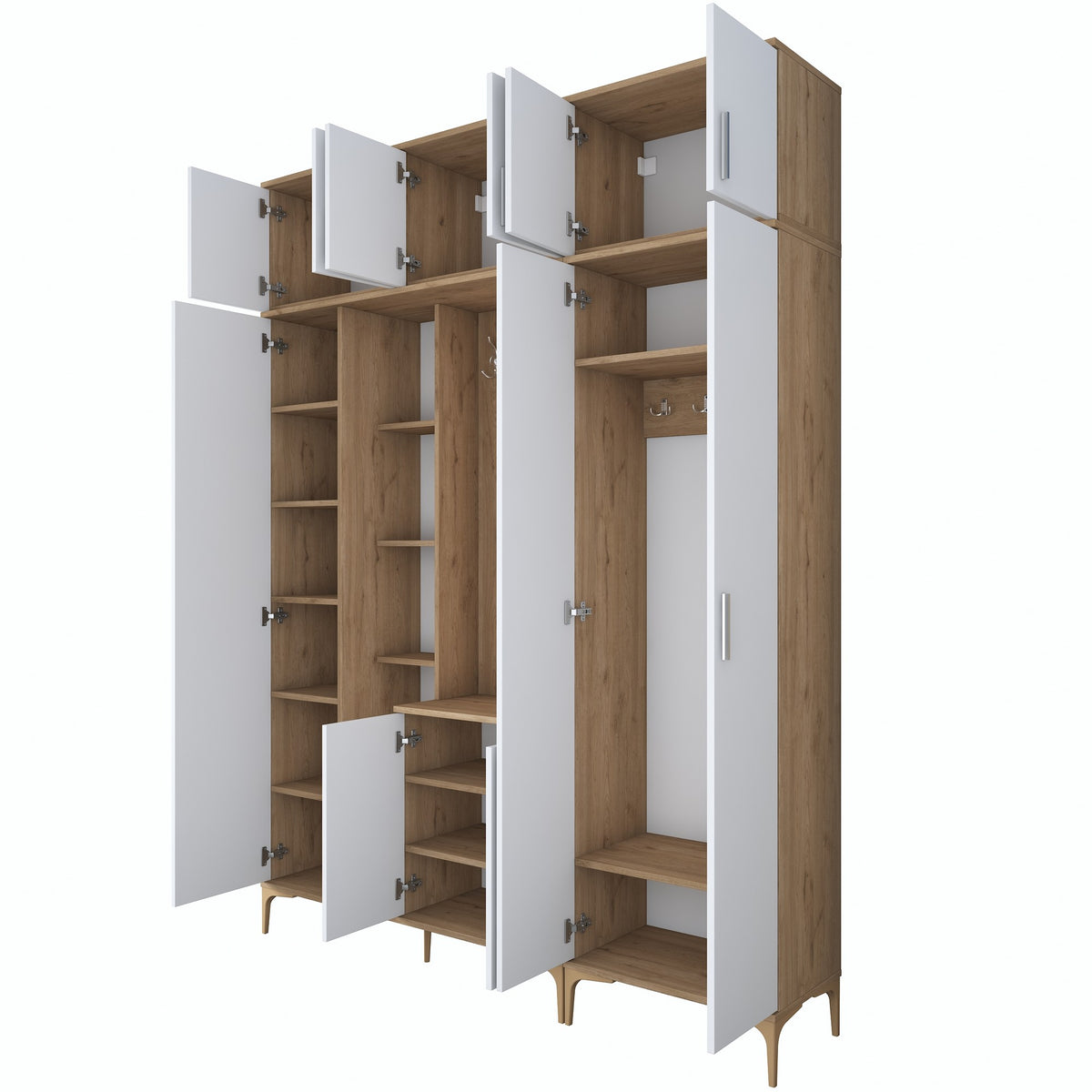 Έπιπλο Εισόδου Kamena Καρυδί - Λευκό 180x37.5x240 εκ. Μελαμίνης