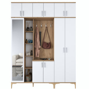 Έπιπλο Εισόδου Kamena Καρυδί - Λευκό 180x37.5x240 εκ. Μελαμίνης